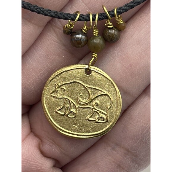 Silver Sparrow Jewelry Spirit Animal THE BEAR Charm Corded Necklace New - Picture 4 of 7